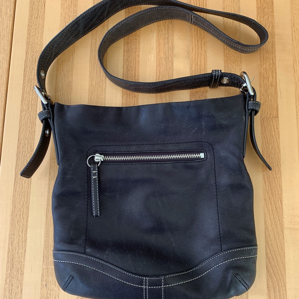 Coach Messenger Bag Black Leather Crossbody